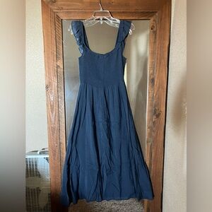 Women’s Size Medium Blue Smocked Midi Dress